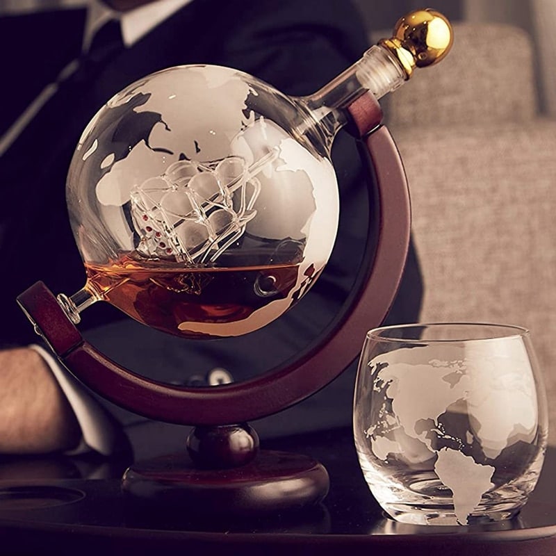 Whiskey karaffelsæt med globusglas
