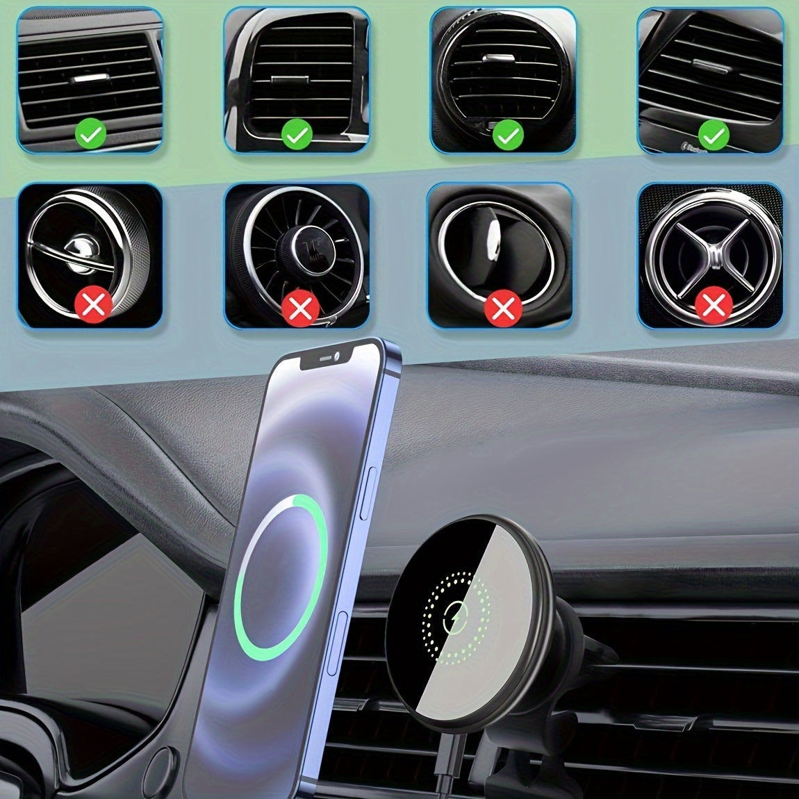 Bezdrátová nabíječka do auta Magnetický držák na telefon