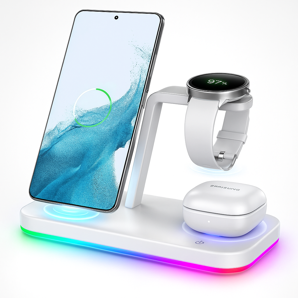 Trådløs oplader kompakt multi-enheds dock
