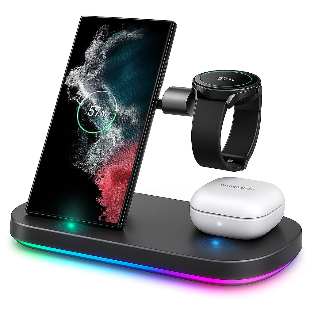Trådløs oplader kompakt multi-enheds dock