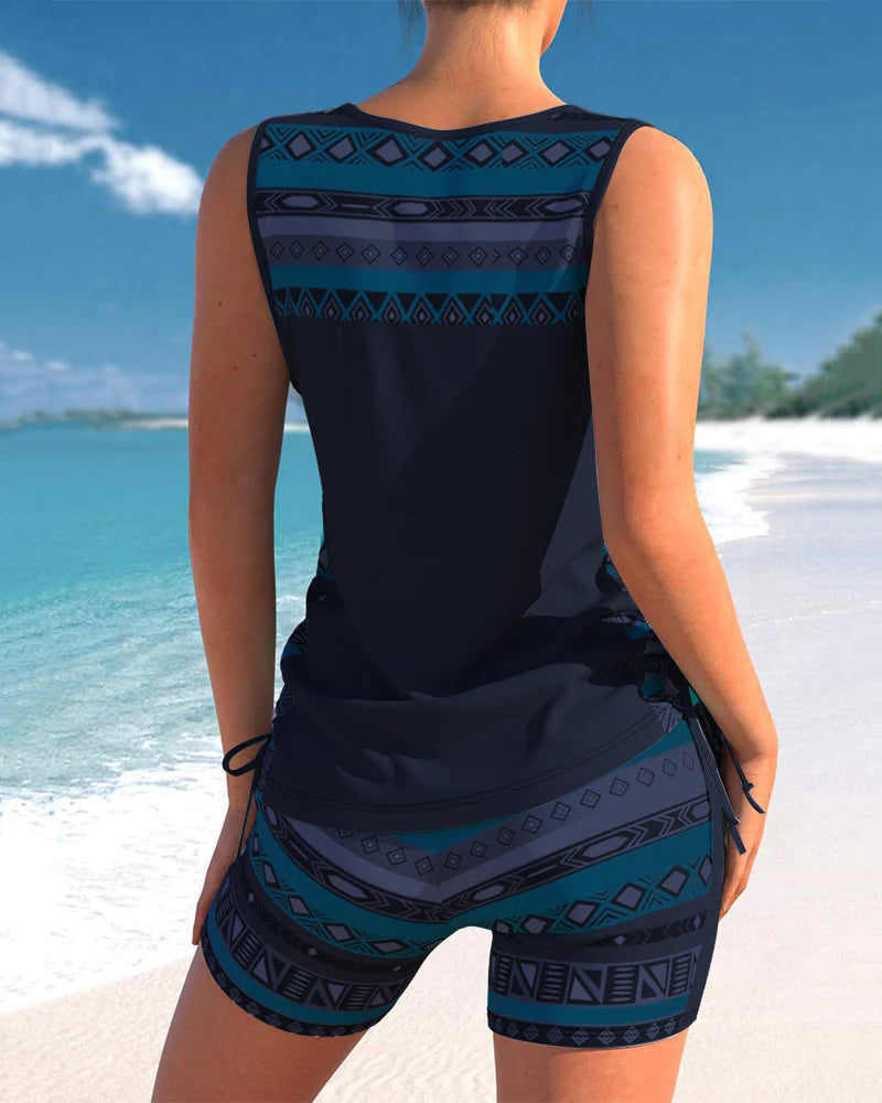 Tankini badetøj sæt med shorts til kvinder