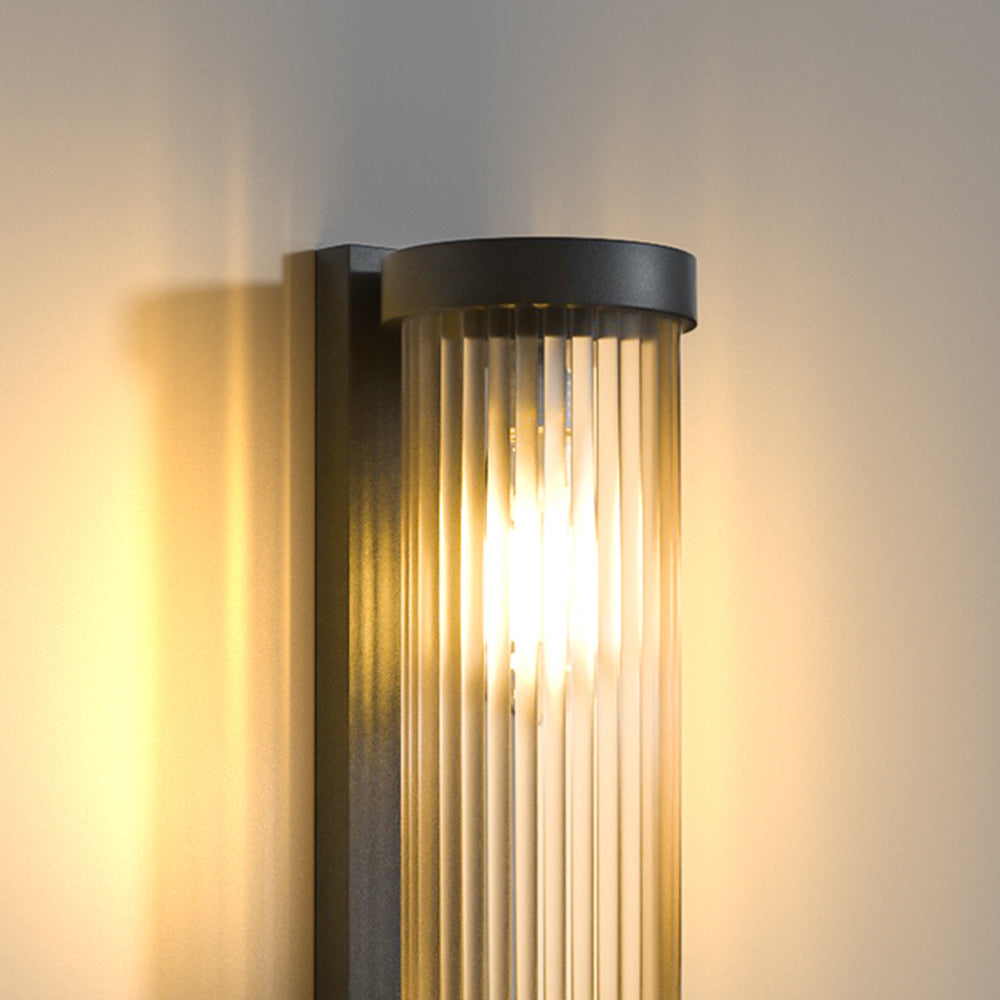 Outdoor Glass Wall Light Modern Metal Design