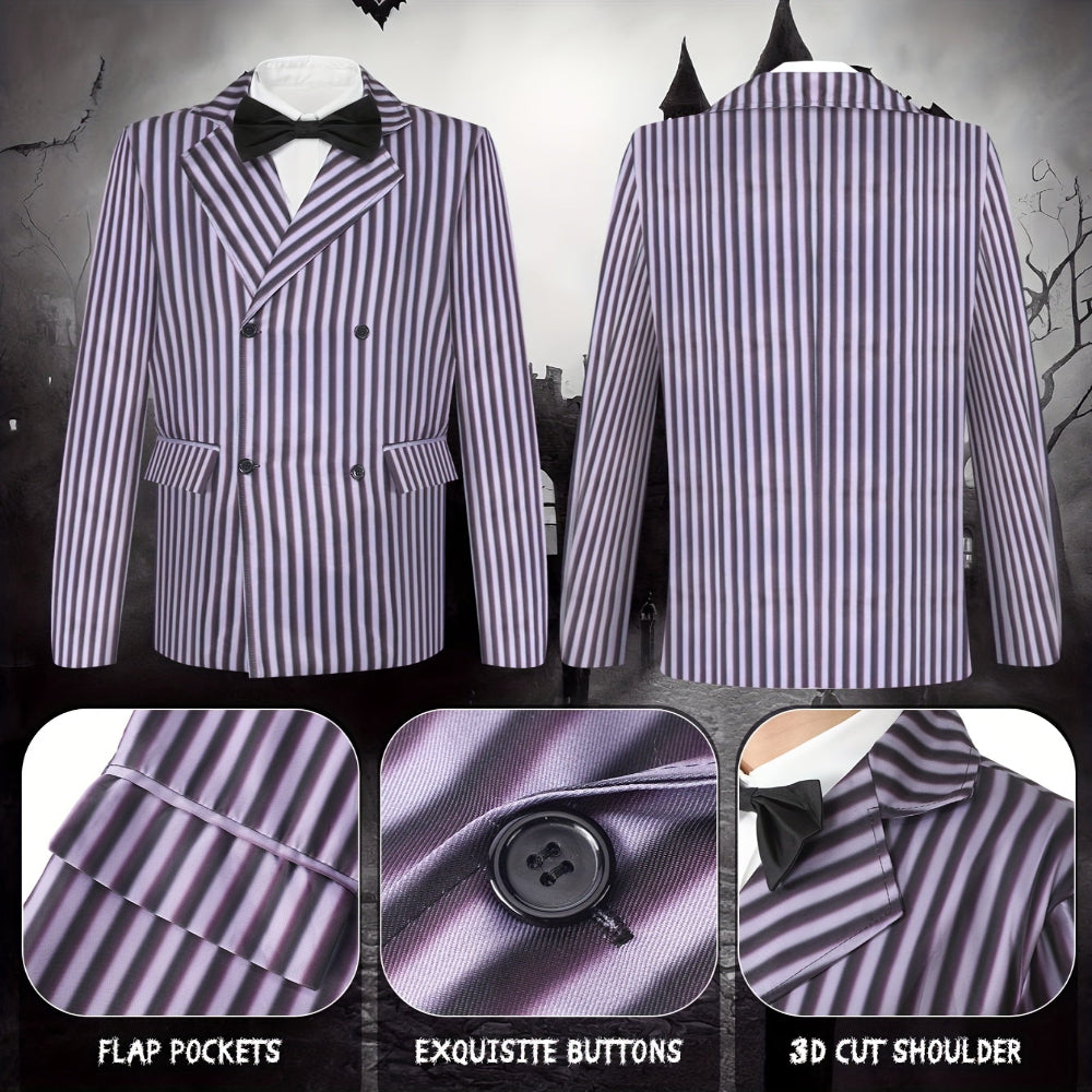 Disfraces de la Familia Addams Conjunto Gótico para Parejas Halloween