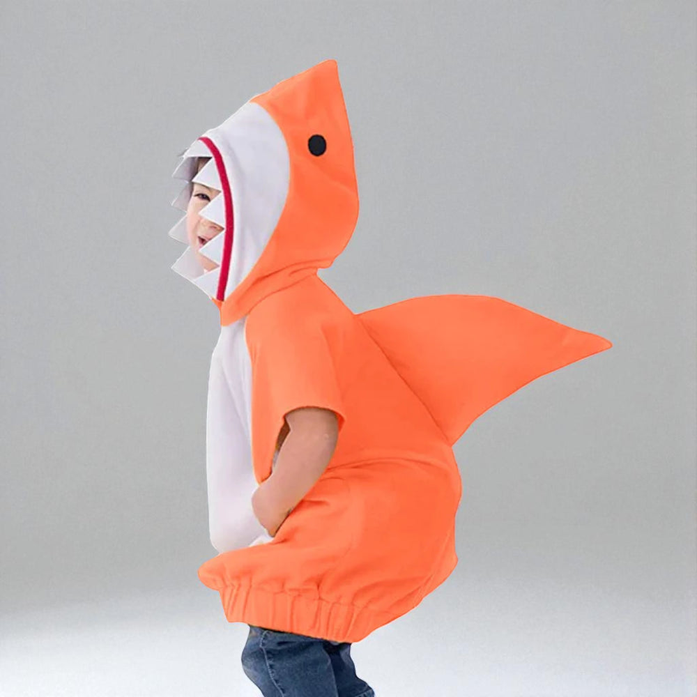 Costume per Bambino Baby Shark di Halloween con Felpa con Cappuccio in Pile