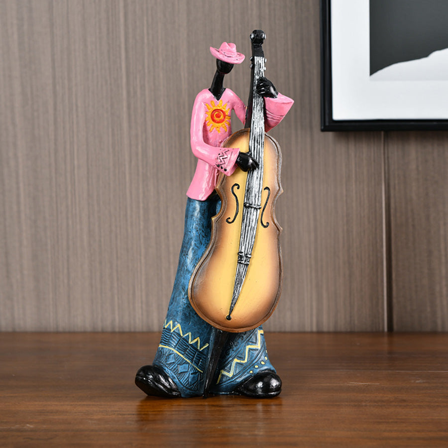 Scultura in resina di musicista jazz per arte da parete