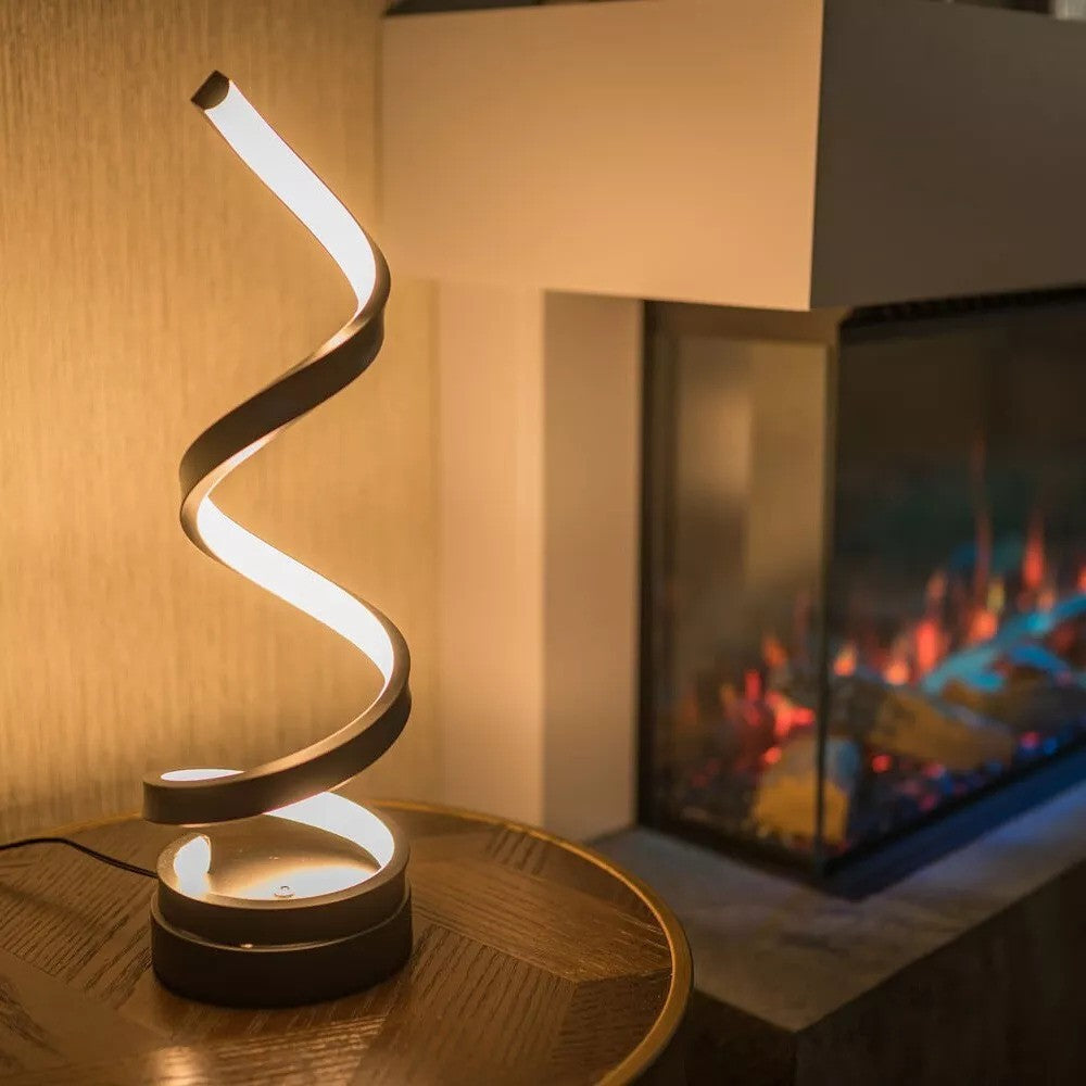LED bordlampe moderne spiraldesign