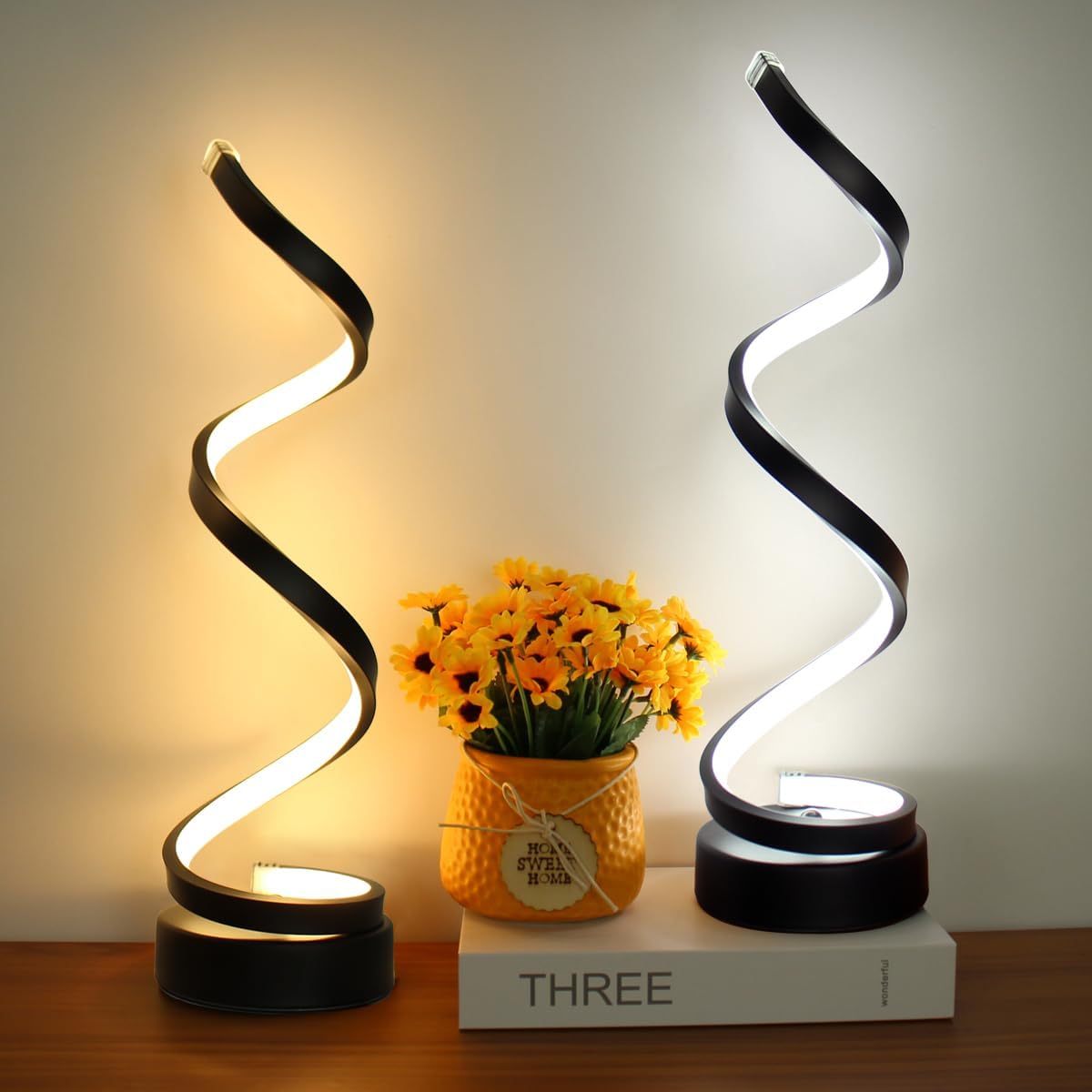 LED bordlampe moderne spiraldesign