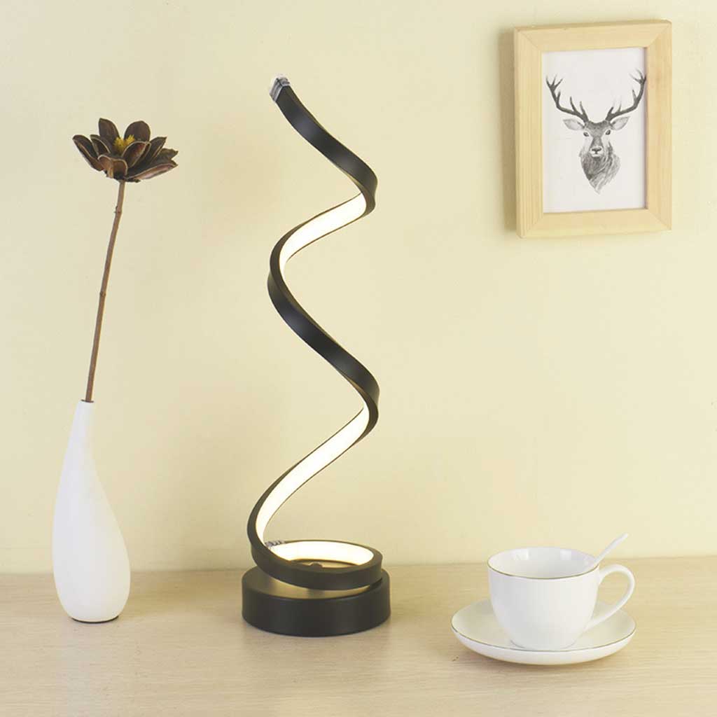 LED bordlampe moderne spiraldesign