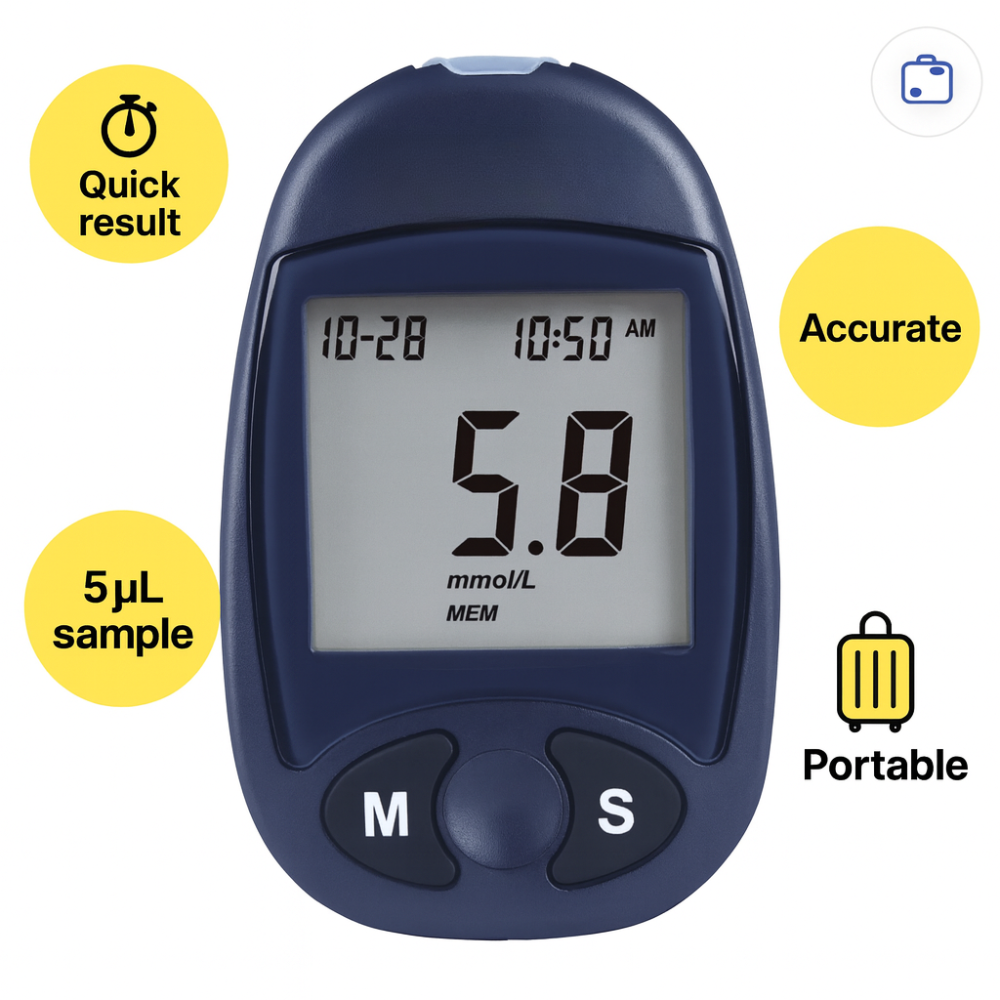 Monitor portátil de glucosa en sangre Probador digital dispositivo de lectura precisa