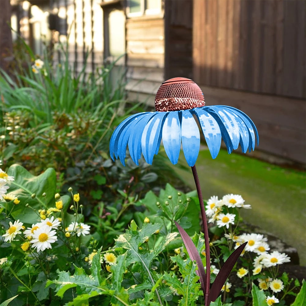 鳥の餌台 金属製の花の庭の装飾品