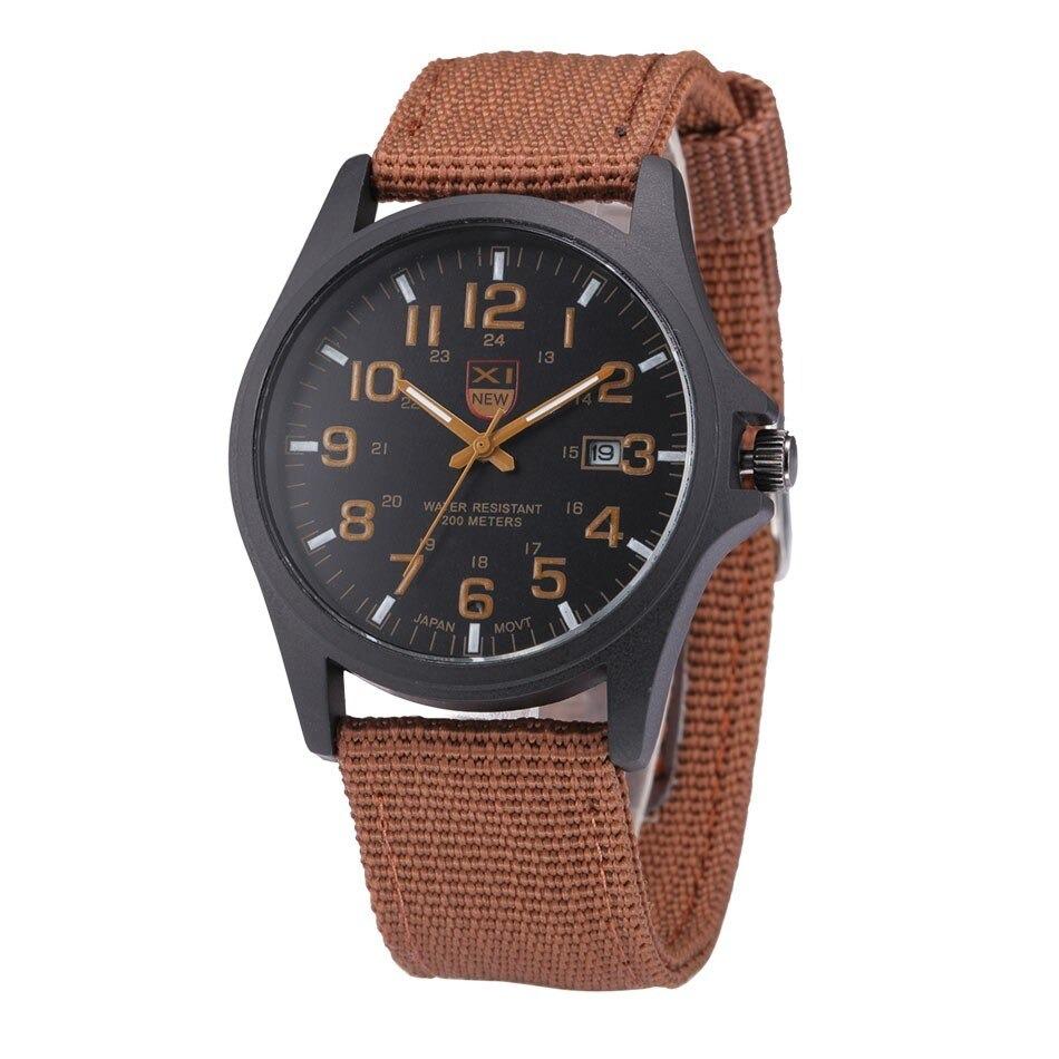 Montre étanche en toile style militaire pour homme