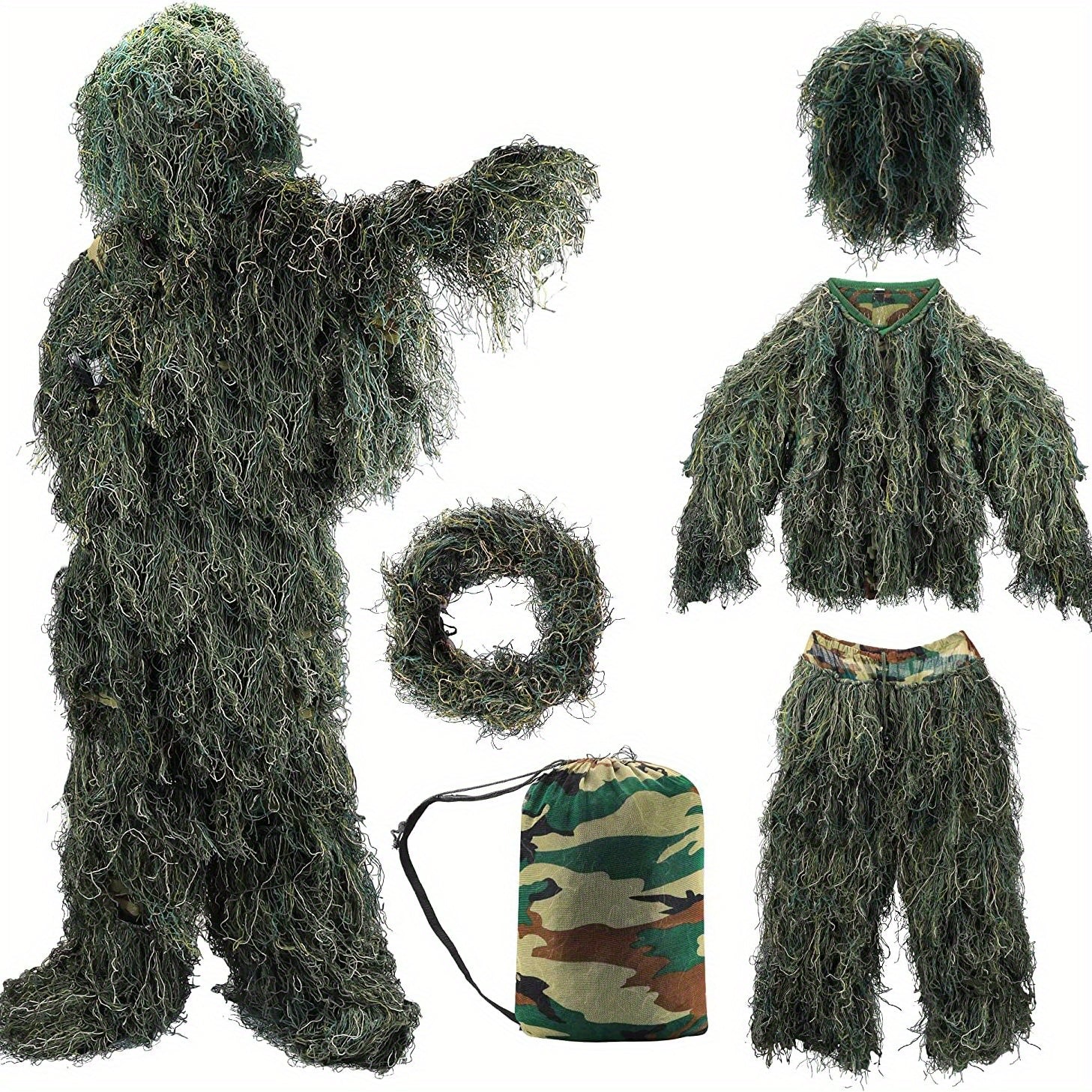 Men's Camouflage Tactical Ghillie Suit | Lightweight 3D Hunting Gear