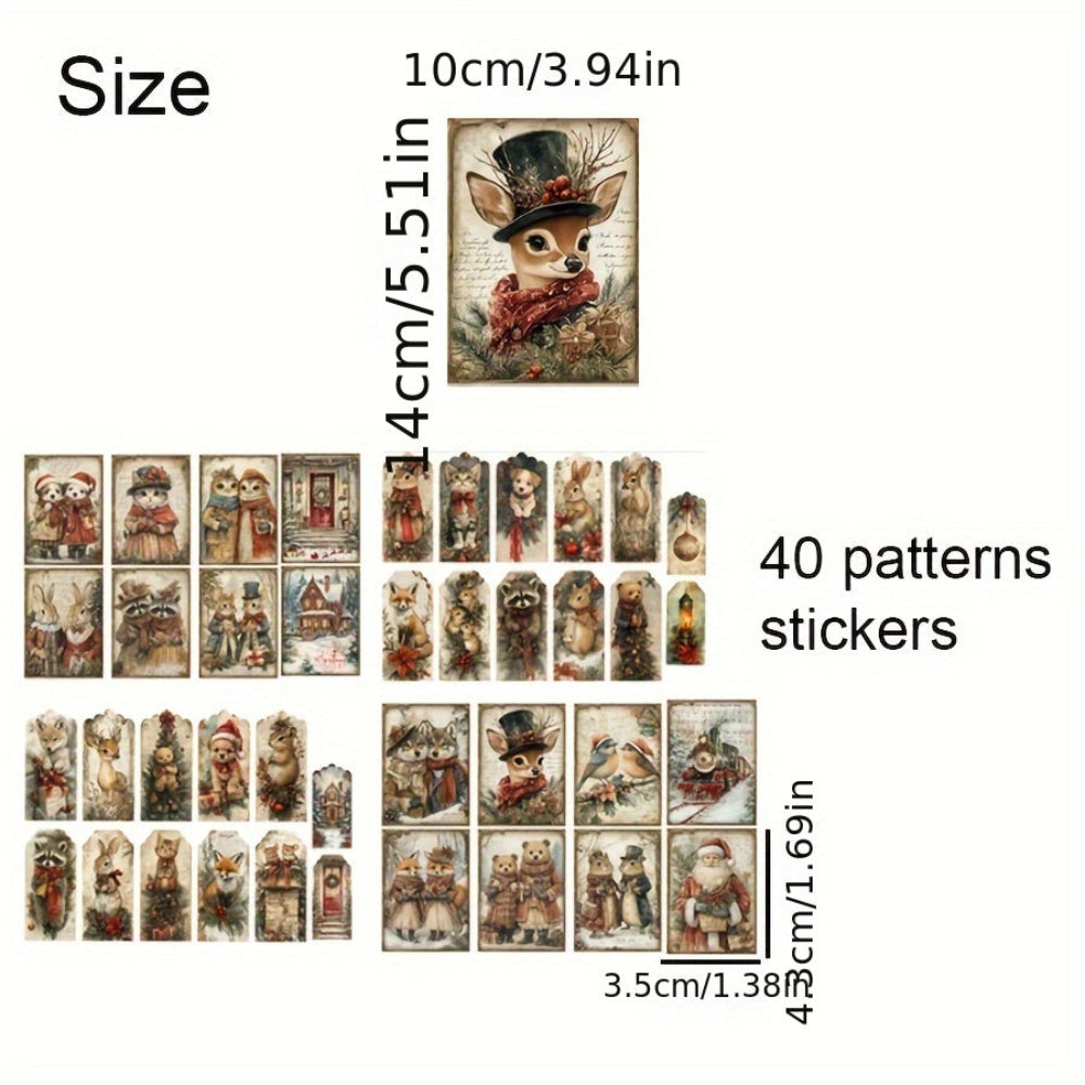 Christmas Cards Vintage Christmas Animal Art Prints Scrapbooking