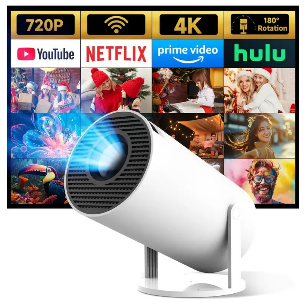 プロジェクター 4K ワイヤレス コンパクト ホームシネマ