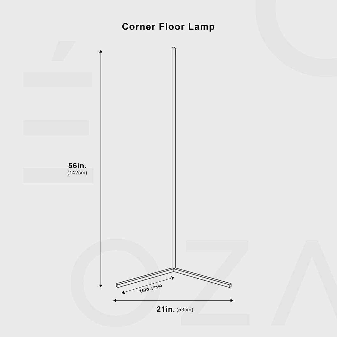 Lampe d'angle LED fine | Luminosité réglable pour salon ou chambre