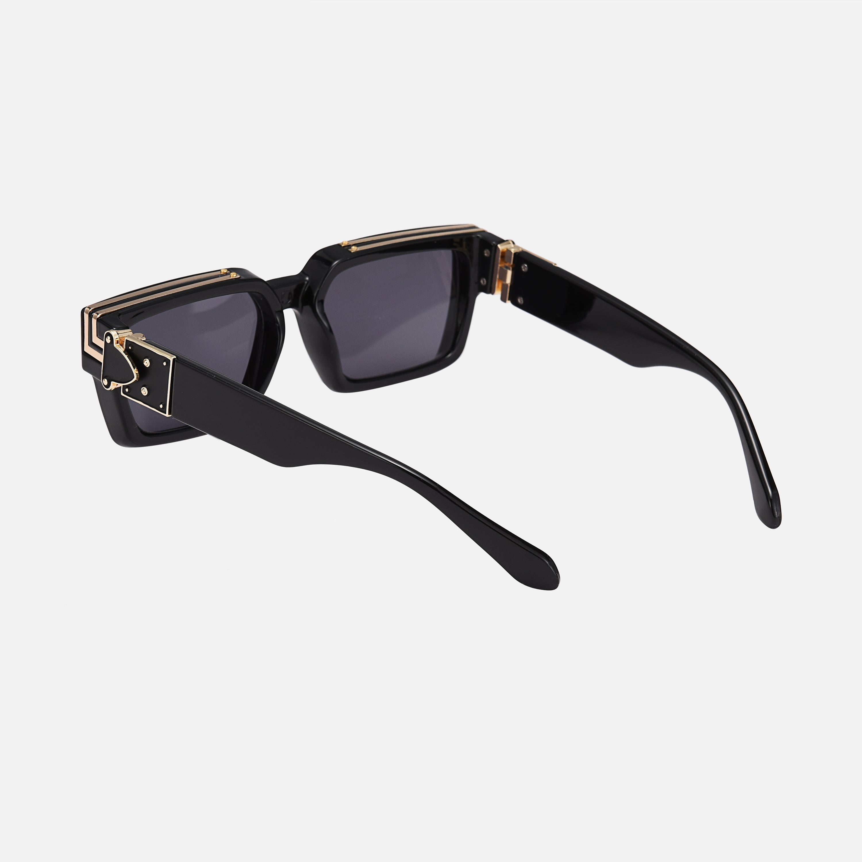 Lunettes de soleil carrées noires avec protection UV