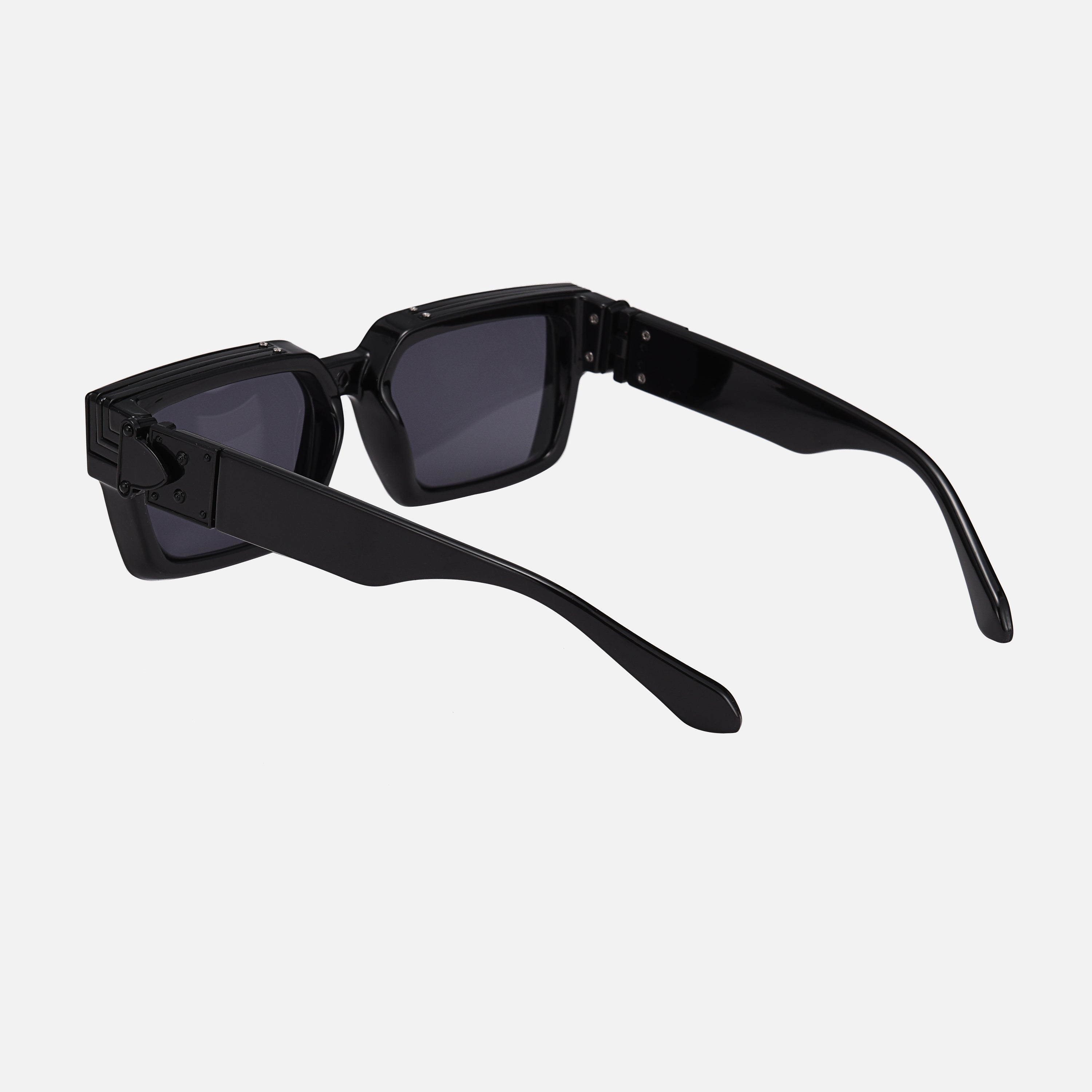 Lunettes de soleil carrées noires avec protection UV