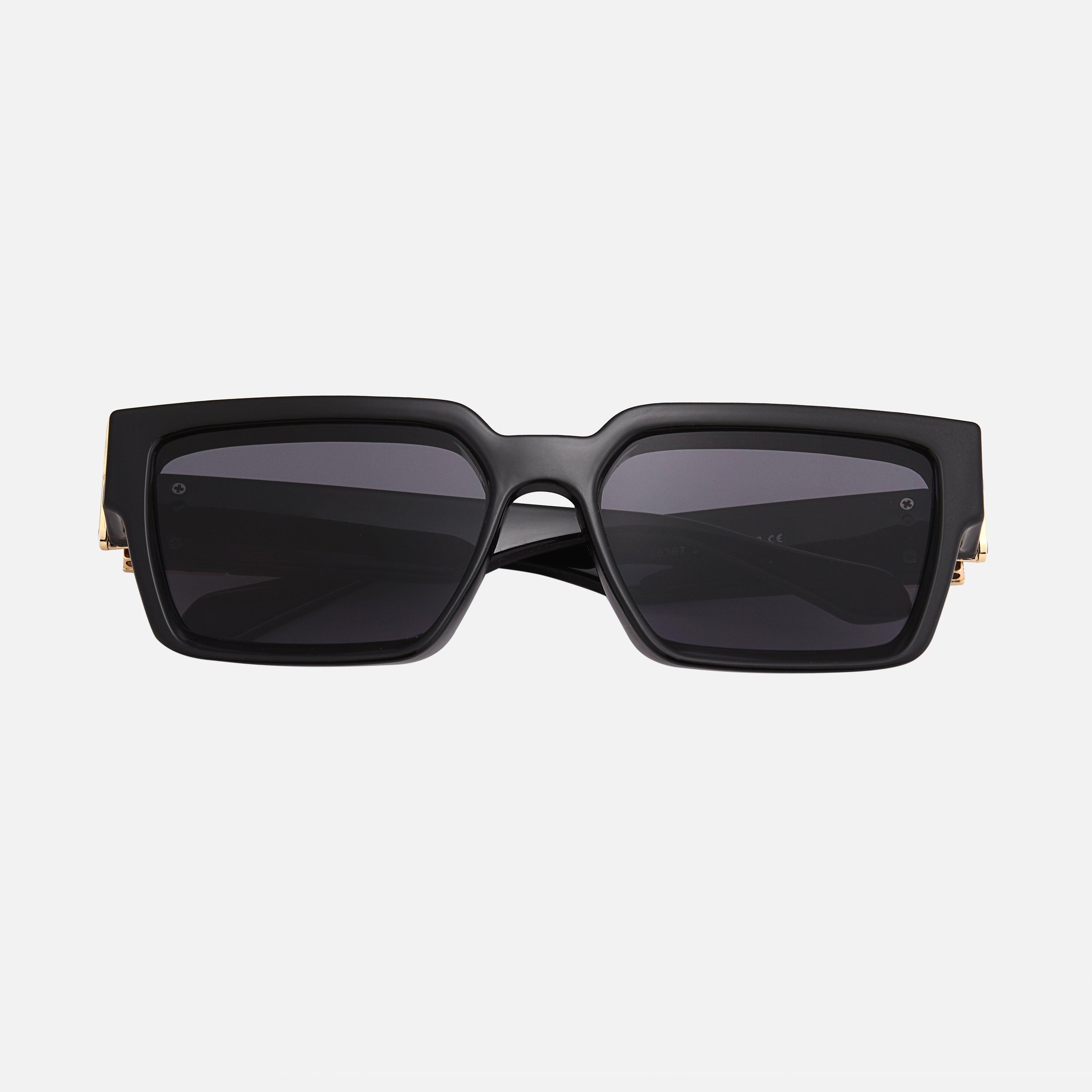 Lunettes de soleil carrées noires avec protection UV