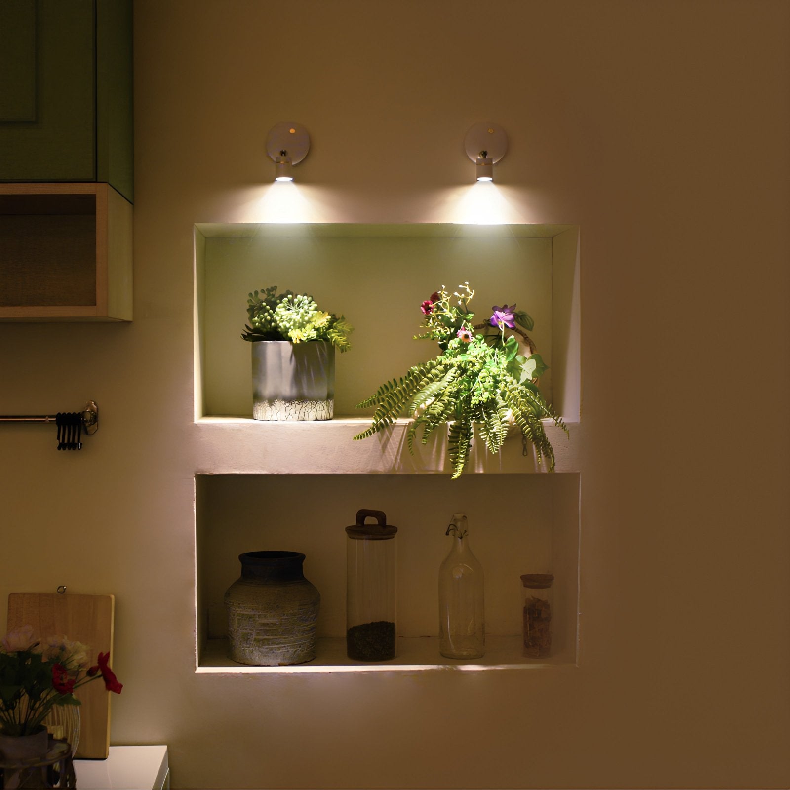 LED væglampe justerbar batteri spotlight