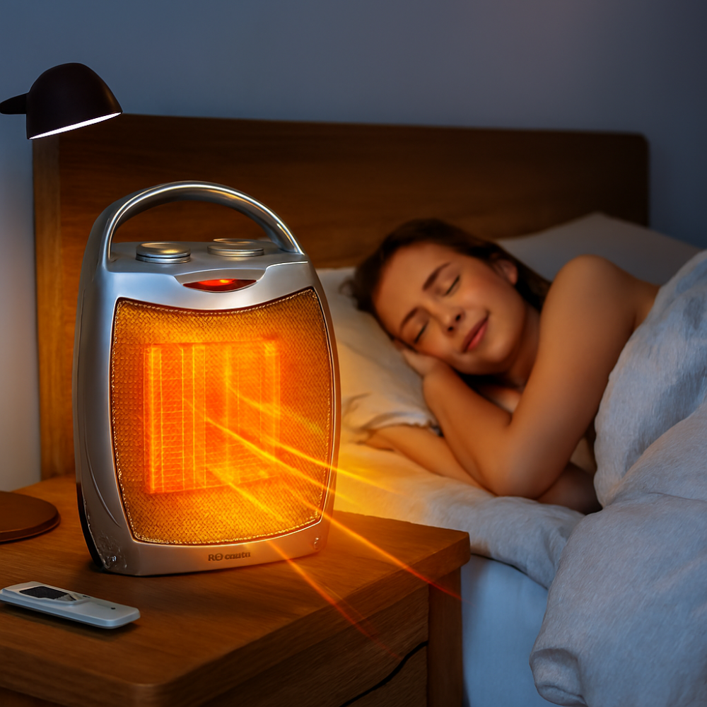 Calefactor eléctrico portátil de cerámica para interiores con control remoto