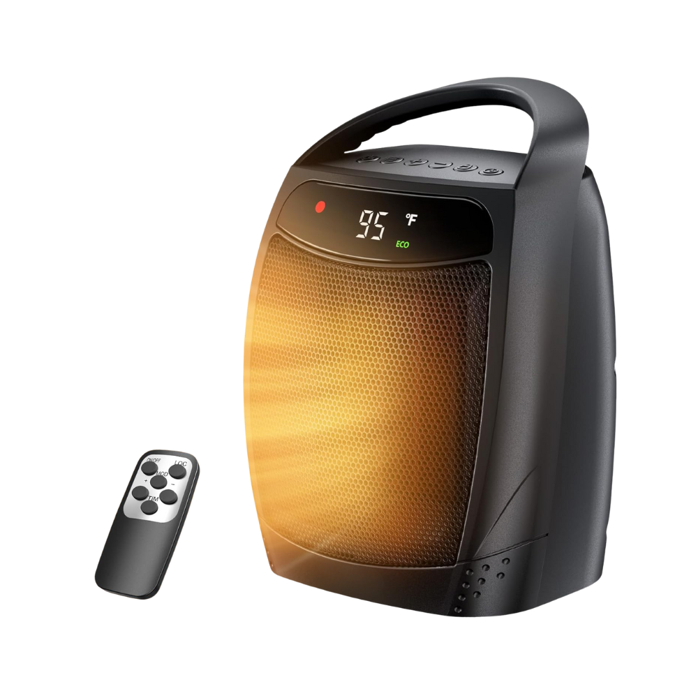 Calefactor eléctrico portátil de cerámica para interiores con control remoto
