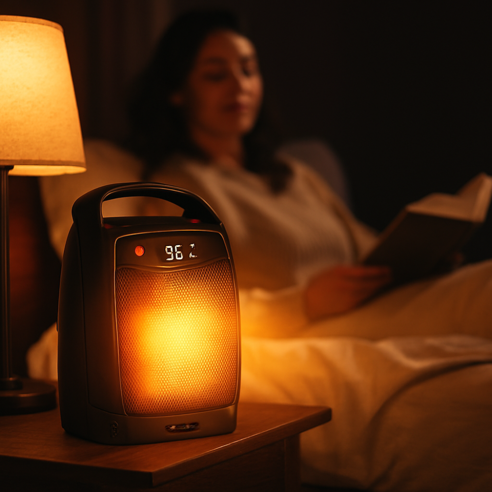 Calefactor eléctrico portátil de cerámica para interiores con control remoto