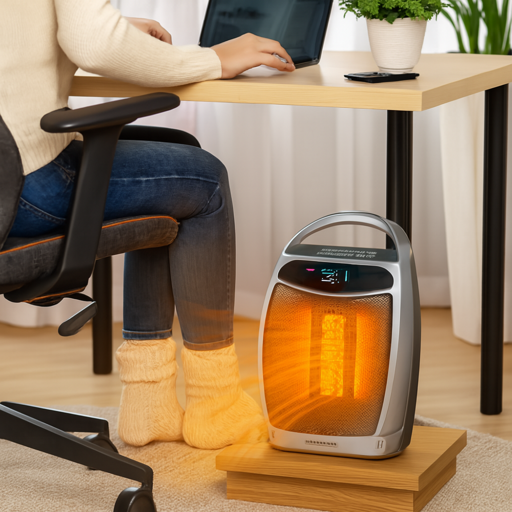 Calefactor eléctrico portátil de cerámica para interiores con control remoto