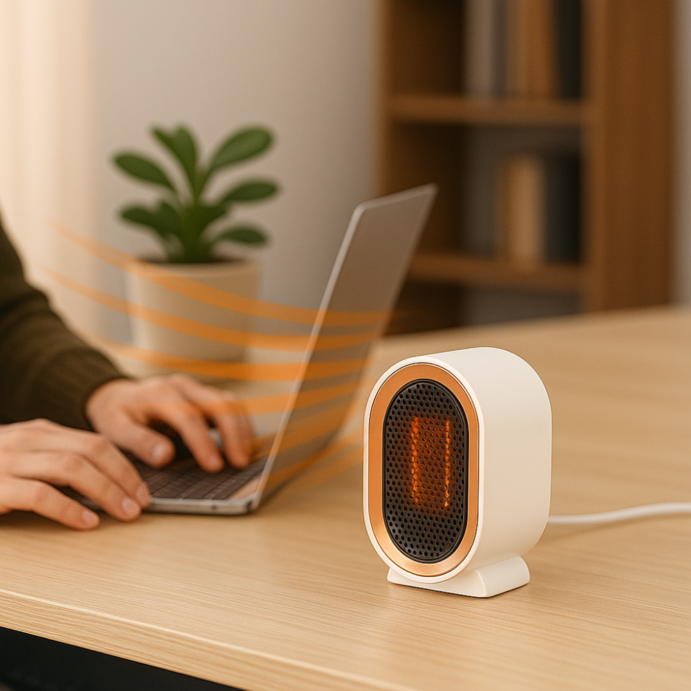 Calefactor Cerámico Portátil de Bajo Consumo para Hogar y Oficina