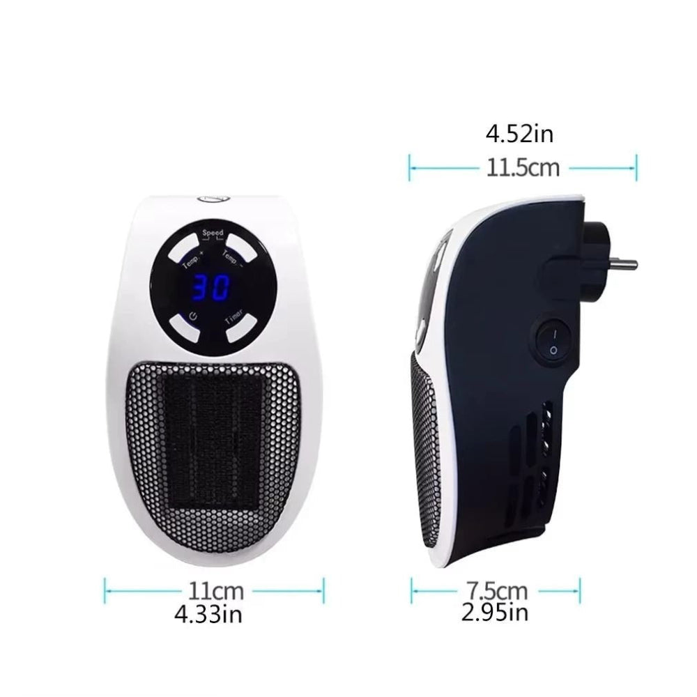 Calefactor eléctrico de espacio enchufable mini calefactor de pared control remoto