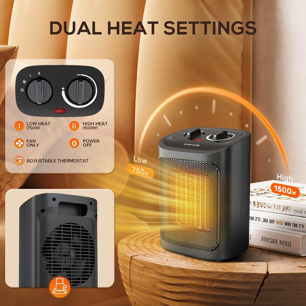 Calefactor eléctrico eficiente en energía para uso en casa, oficina y dormitorio