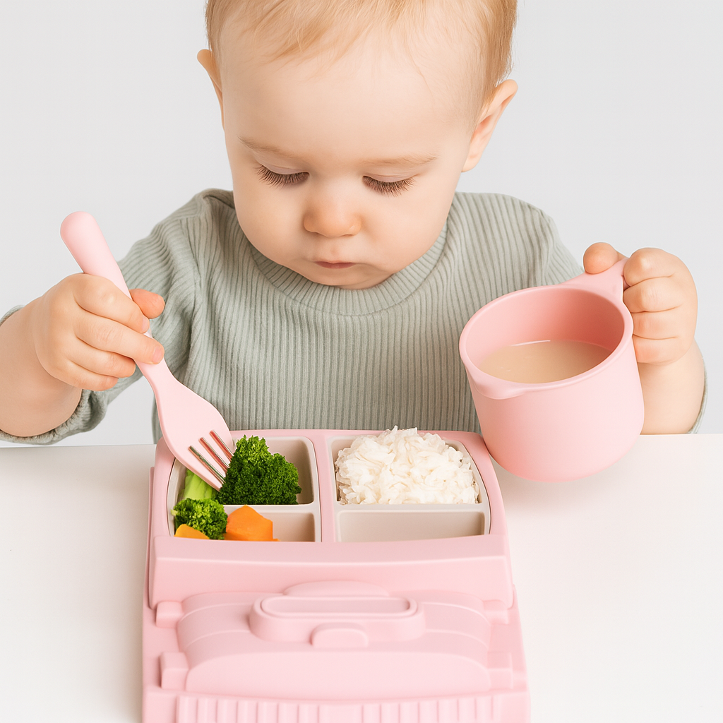 Kids Plate Set Car Style Durable Plastic Design