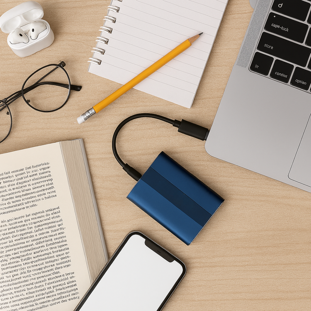 Disco Duro Externo SSD Portátil Alta Velocidad USB-C Almacenamiento Compacto