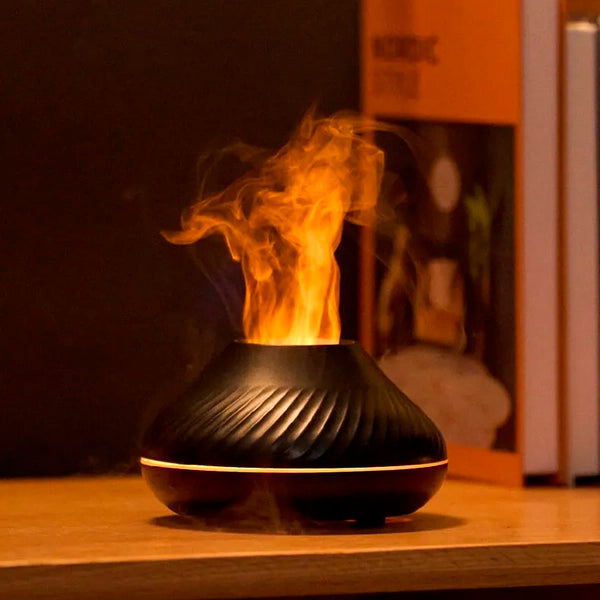 Diffuseur d'arôme à effet flamme avec humidificateur