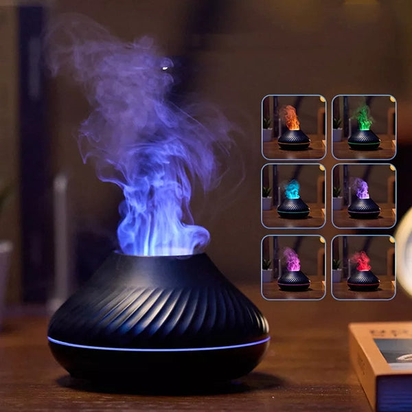 Diffuseur d'arôme à effet flamme avec humidificateur