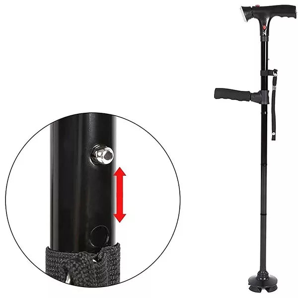 Walking Stick with Light and Folding Handle