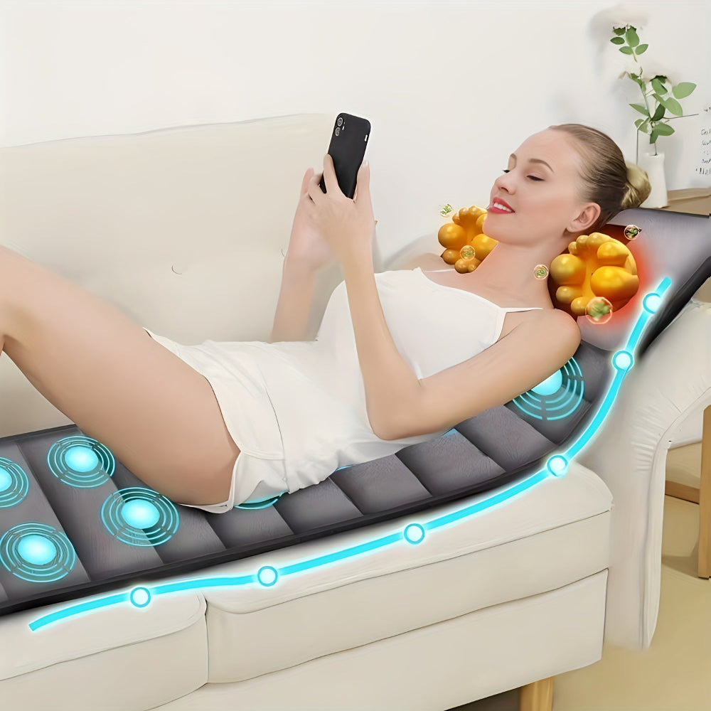 Full Body Massage Mat Heat Vibration Back Relief Pad