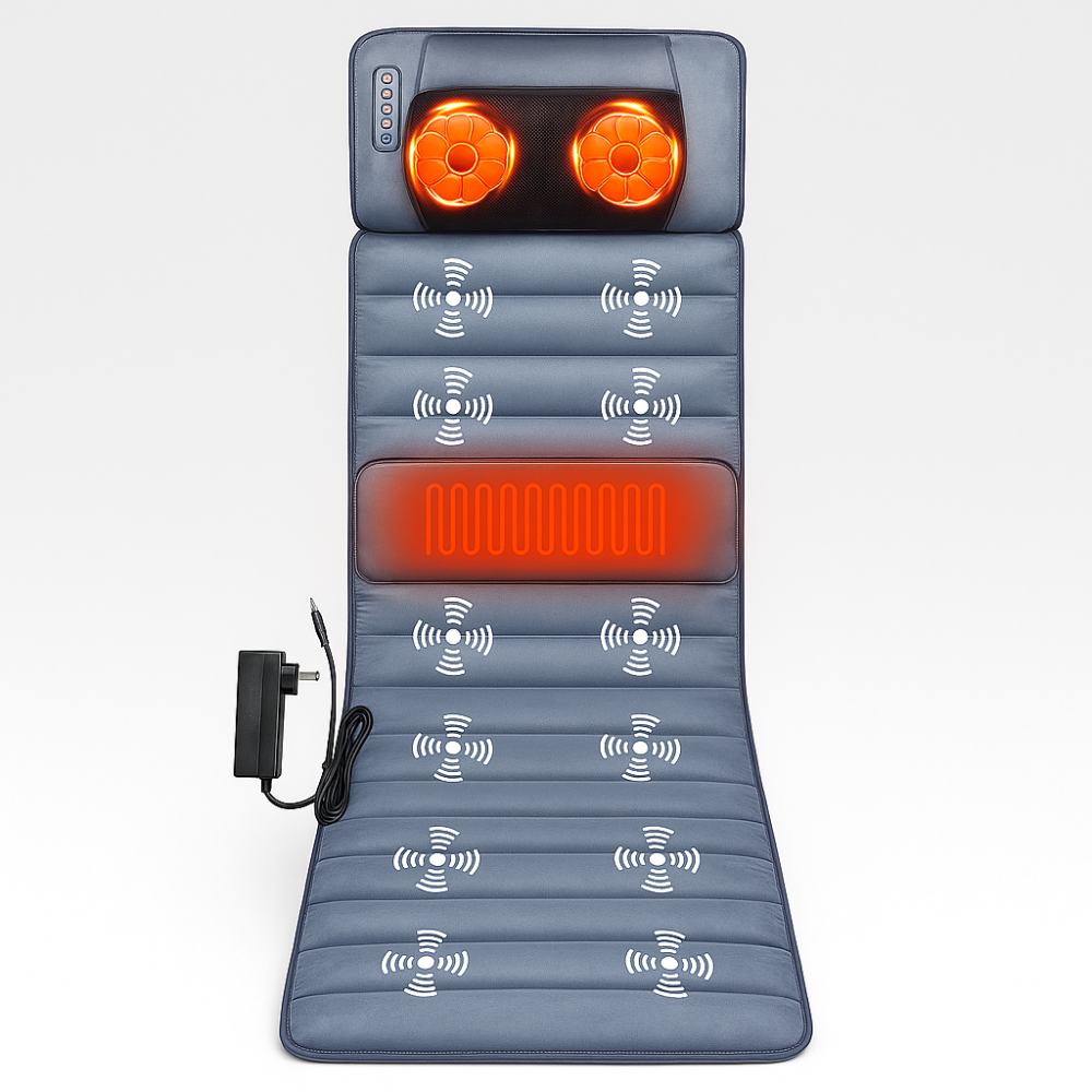 Full Body Massage Mat Heat Vibration Back Relief Pad