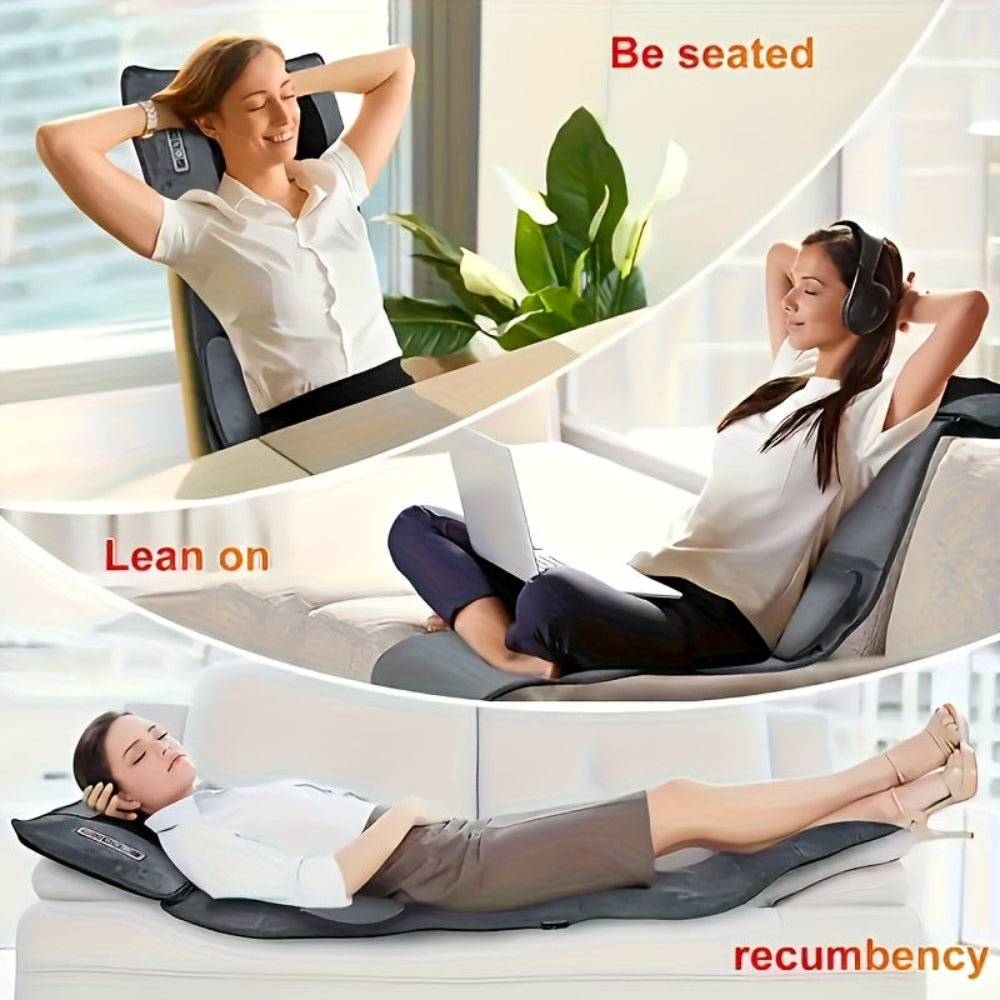 Full Body Massage Mat Heat Vibration Back Relief Pad