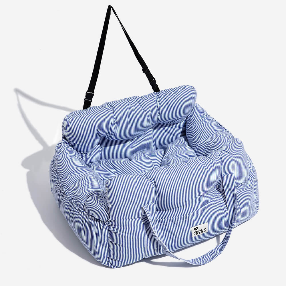 Dog Car Seat with Safety Strap and Cushion