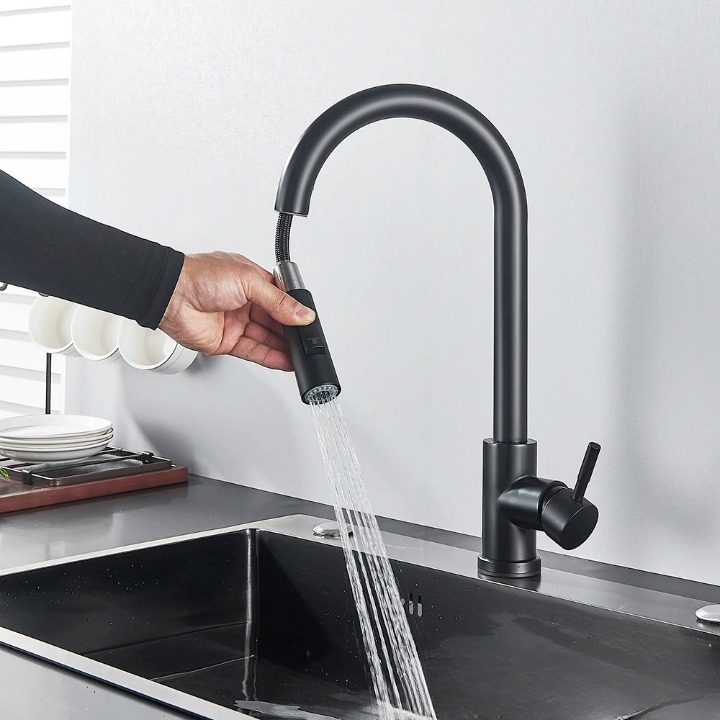 Robinet de cuisine avec capteur tactile et extractible