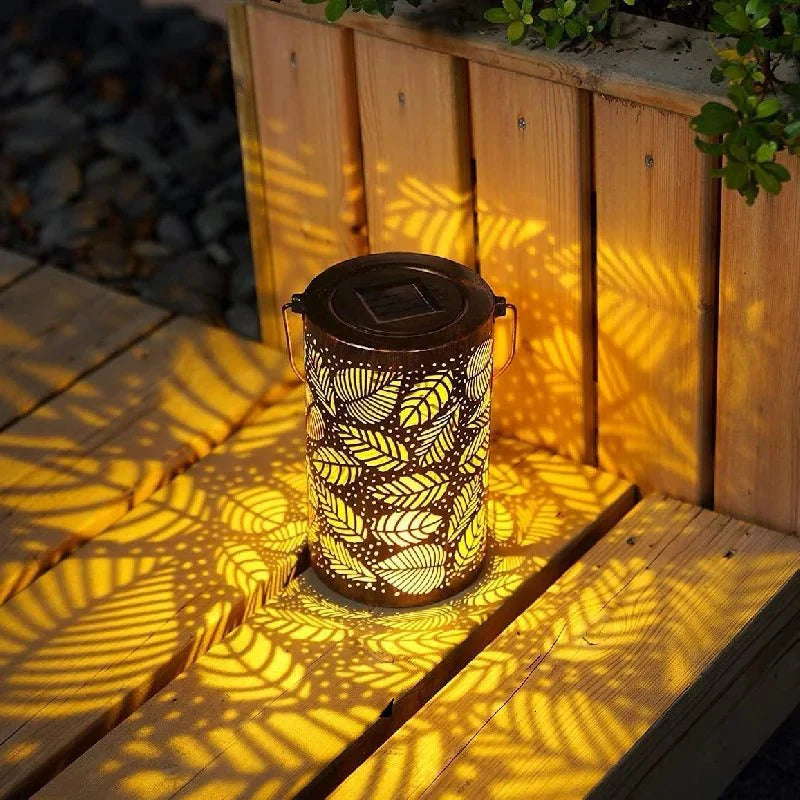 Lanterne Feuille Lumineuse | Élégante Lampe Solaire de Jardin