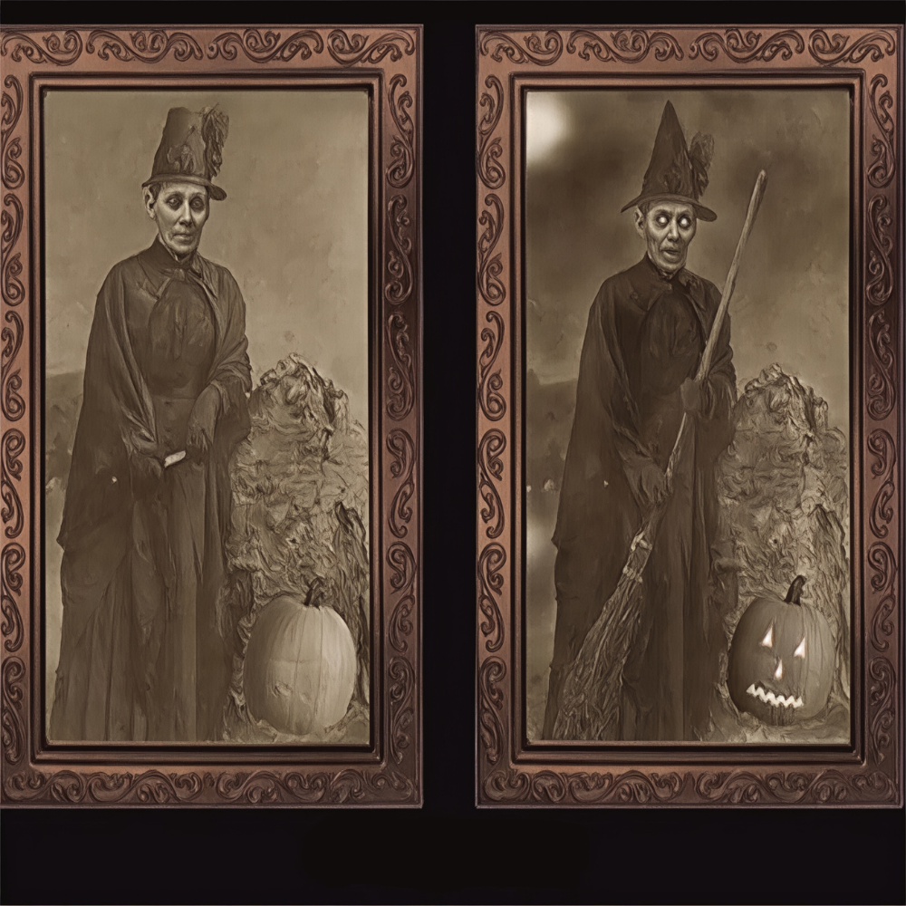 Cadre photo animé 3D visage changeant Fantôme Effrayant - Décoration murale Halloween pour fêtes hantées et décoration intérieure