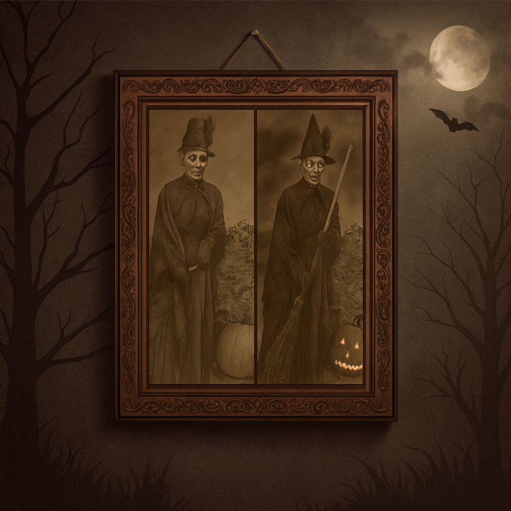 Cadre photo animé 3D visage changeant Fantôme Effrayant - Décoration murale Halloween pour fêtes hantées et décoration intérieure