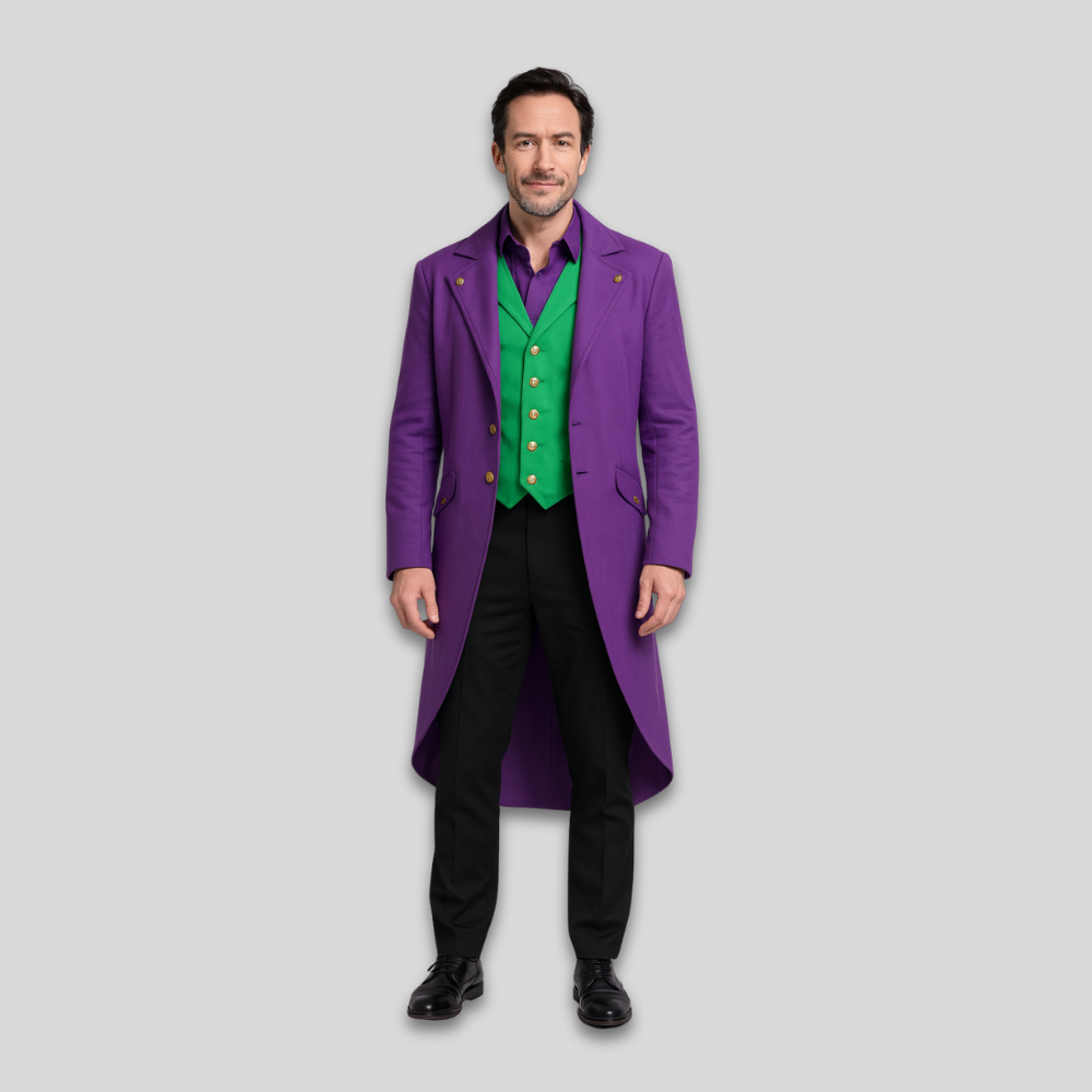 Halloween Clown Costume Gothic Tailcoat Jacket