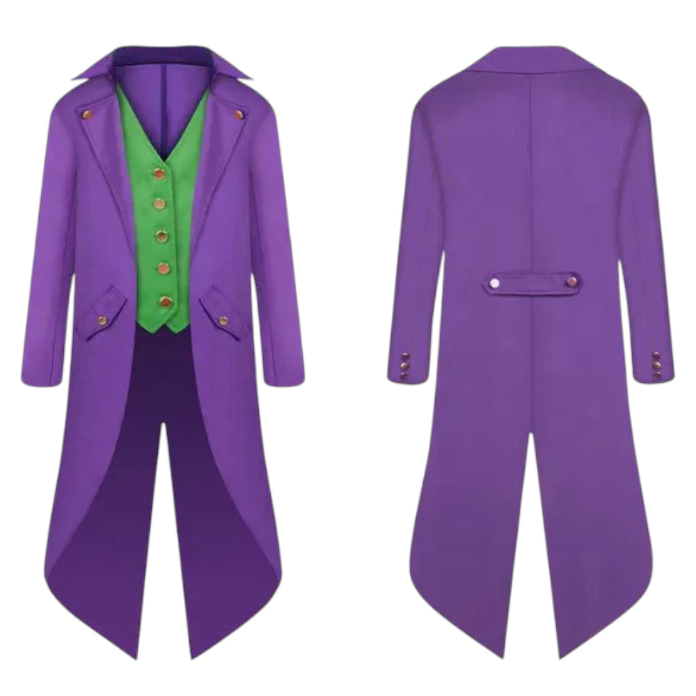 Halloween Clown Costume Gothic Tailcoat Jacket