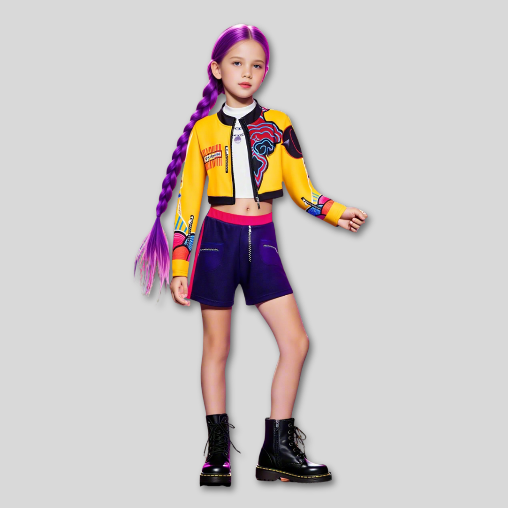 Halloween dětský Kpop lovec zpěvák kostým sada
