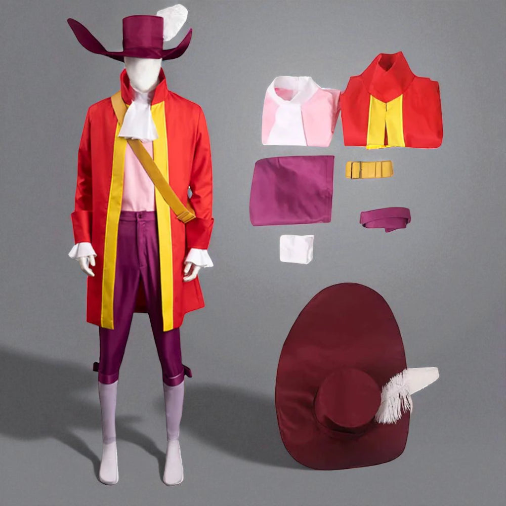 Halloween Pirate Captain Outfit Hook Men Costume