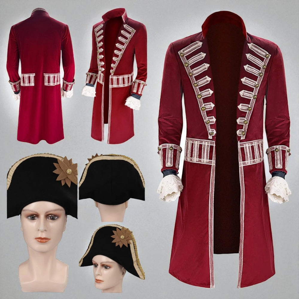 Halloween Pirate Captain Outfit Hook Men Costume