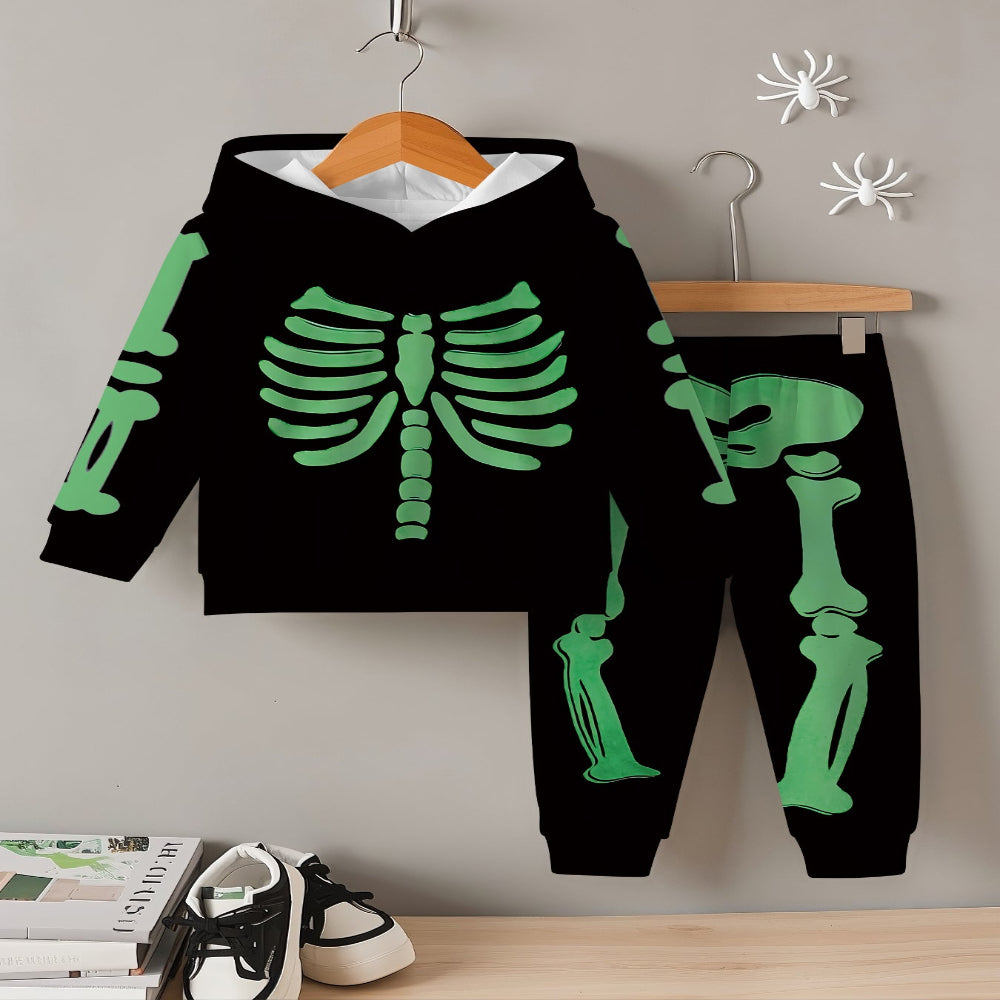 Halloween børnekostume skelet hættetrøje