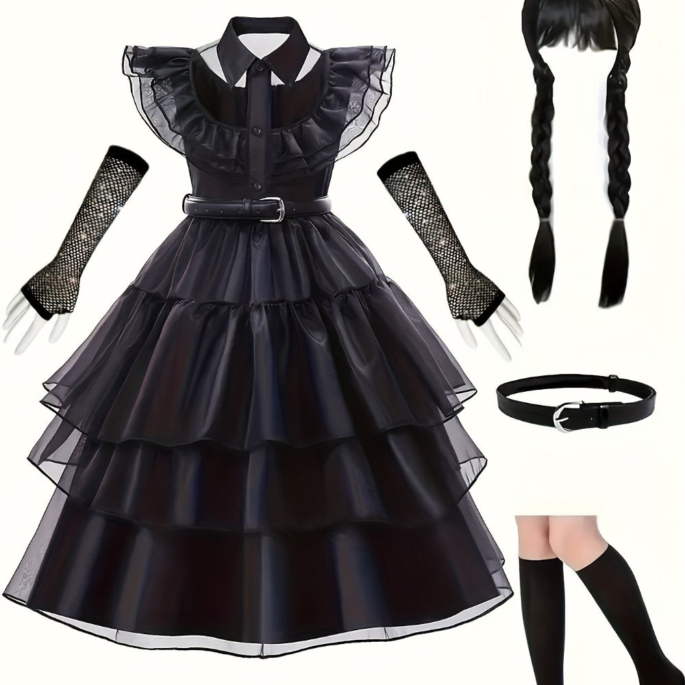 Costume Halloween Enfant Sorcière Robe Gothique